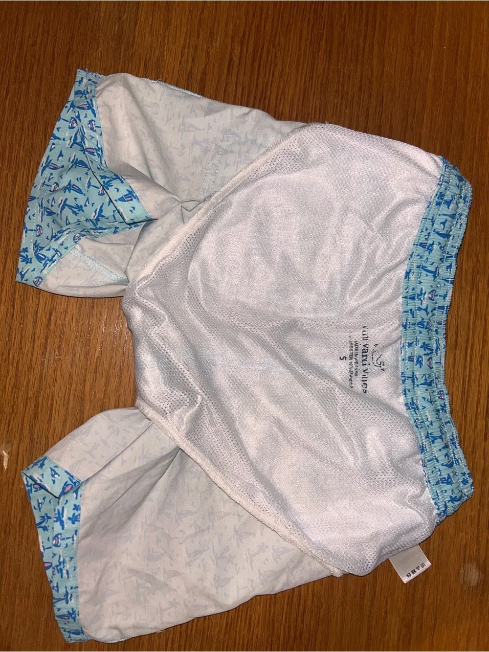 Boys Vineyard Vines Light Blue Sailboat Print Swim Trunks